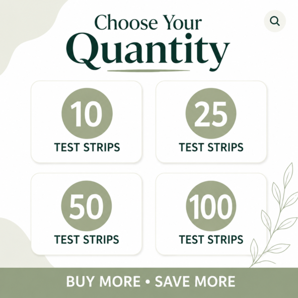 Ovulation test strip pack sizes – 10, 25, 50 and 100 tests